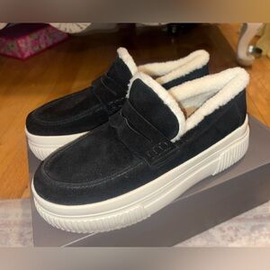 Jslides Fur Lined Sneaker - Junie Suede Comfort